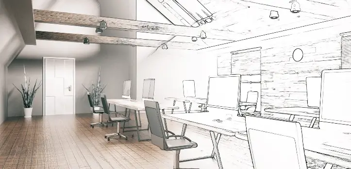 Proyecto de reforma de oficina en 3D personalizado